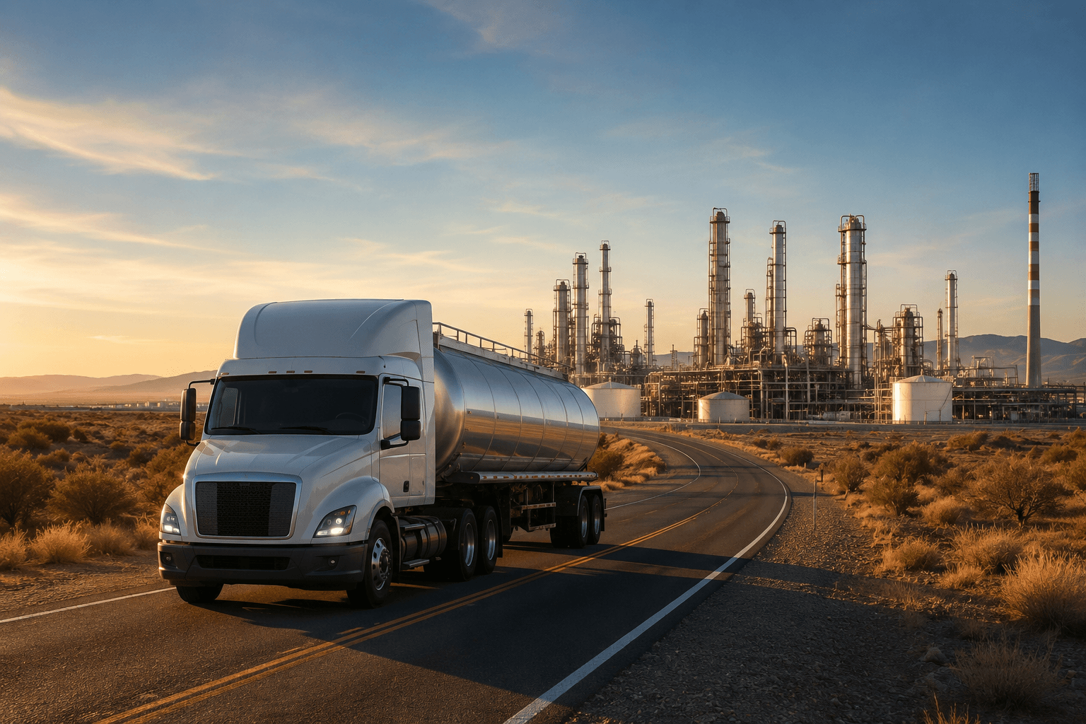 Flota de transporte Serpexa frente a refinería